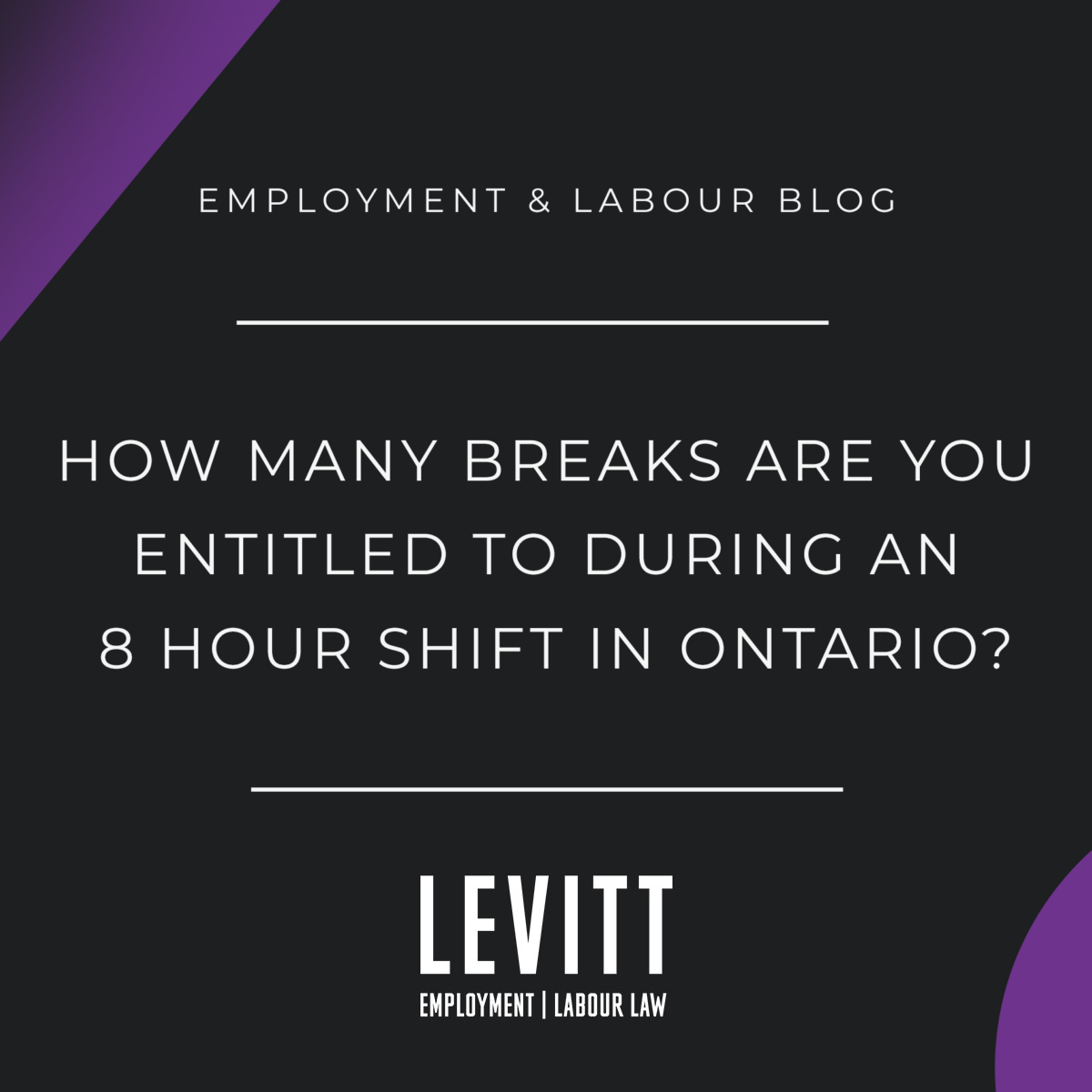 How Many Breaks are you Entitled to During an 8 Hour Shift in Ontario