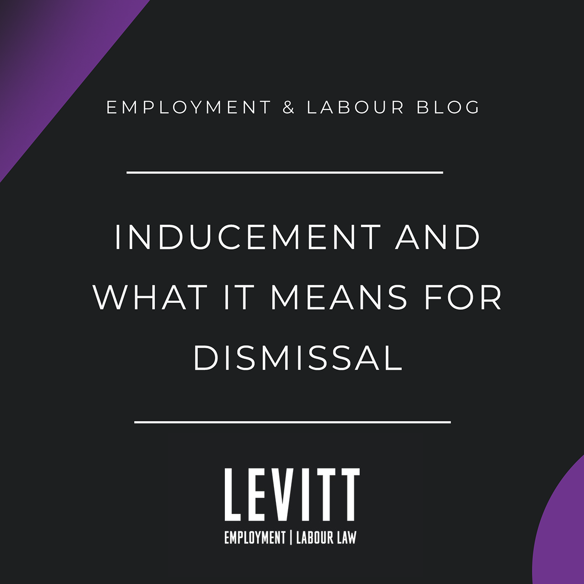Inducement and What it Means for Dismissal - Levitt Sheikh Employment &  Labour Lawyers
